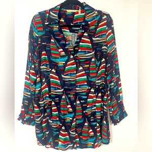 Soft Surroundings Women’s Sail Boat Button Down size Medium
